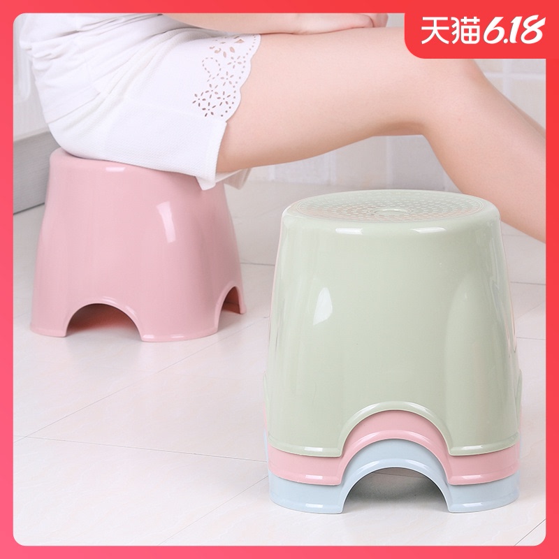 Thickened Plastic Small Stool Children Swapped Shoes Stool Home Small Bench Children Short Stool Sofa Wear Shoes Stool Adult Round Stool