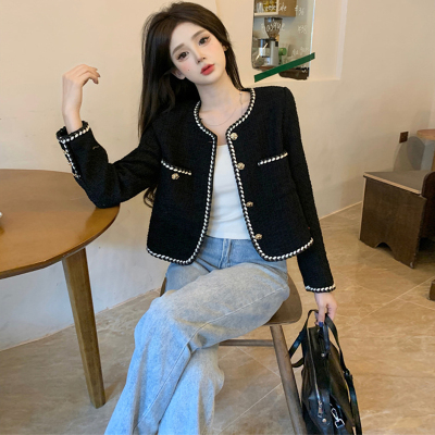 taobao agent Autumn short jacket, top, plus size, french style, Chanel style, city style, bright catchy style, high-quality style