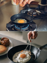 Japan midtail uncoated iron pan flat bottom frying pan frying pan frying dumplings pan single handle gas stove induction stove available
