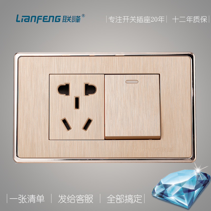 Lianfeng 118-type single-open three-hole wall 3-hole 1-open double-cut 5-hole five-hole switch socket panel one-open three-hole