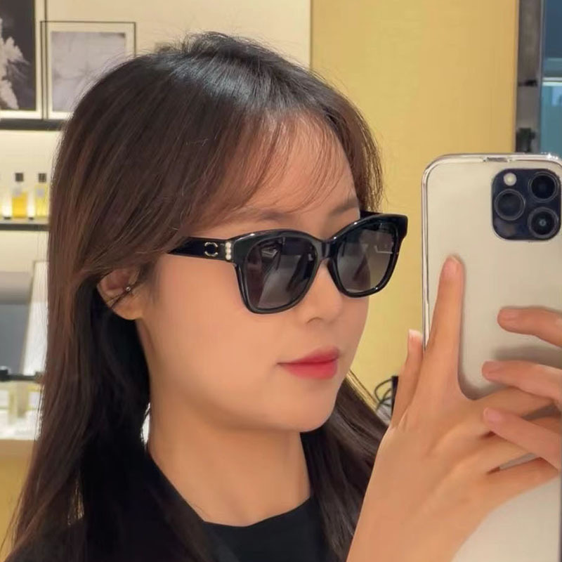 Xiaohongshu Internet Celebrity Double C Pearl Style Sunglasses for Women, Trendy, Versatile, High-End, Uv Protection Sunglasses 5482