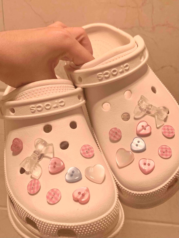 Original Button Series Crocs Cream Sweet Style Girly Dreamy Ballet Style Shoe Buckle Accessories DIY Decoration Original Button Series Crocs Cream Sweet Style Girly Dreamy Ballet Style Shoe Buckle Accessories DIY Decoration