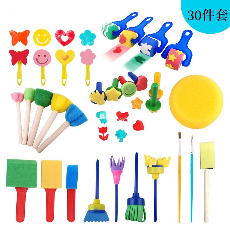 Kindergarten early education art supplies children's sponge seal painting set DIY creative graffiti treasure painting tool