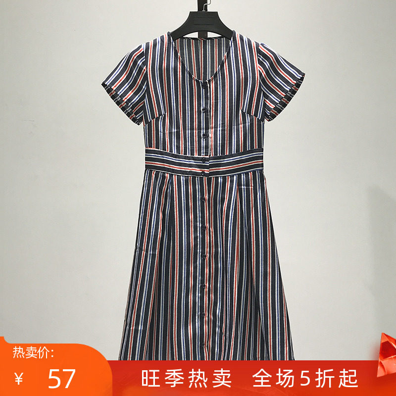 Yi series V-neck slim casual shirt dress top summer new style