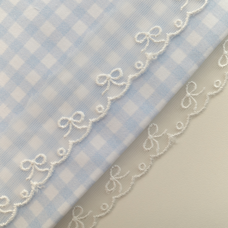 Small Transparent Bow·Korean-Style Mesh Embroidery Lace Sewing DIY Accessories Hair Tie Skirt Hem Fabric Craft