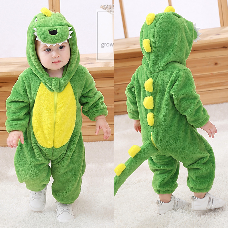 Baby Jumpsuit Autumn and Winter Pajamas Cute Dinosaur Romper Set Baby Crawling Clothes Trendy Animal Outdoor Wear