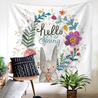 Cartoon Bunny Treo INS Phòng ngủ Trang trí Vải Tấm thảm Trang trí tường Tấm thảm Tấm vải Khăn trải bàn thảm trang trí