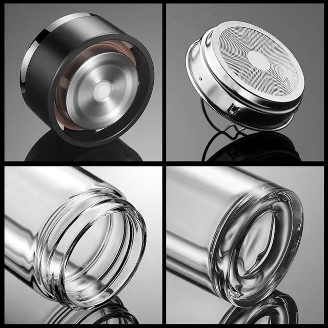 One-Touch Open Lid Tea Cup, Car-Mounted Quick-Open Cup, Tea-Water Separation Cup, New High-End Double-Layer High-Temperature Resistant Glass Cup for Men