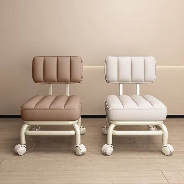 Sofa Stool Beautiful Seam Kidsren's Toddler Stool Pulley Low Stool Popular Small Stool Home Backrest Universal Wheel Modern Simple