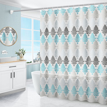 Bathroom shower curtain thickened waterproof mildew shower curtain cloth Bathroom partition cloth curtain Door curtain Window curtain free punch suit