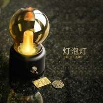 Creative warm ins wind retro British bulb light Simple charging night light Bedroom bedside decoration table lamp sleep