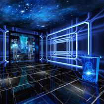 Imitation luminous bamboo fiber wall panel technology sense e-sports room background wall panel KTV bar box background carbon crystal panel