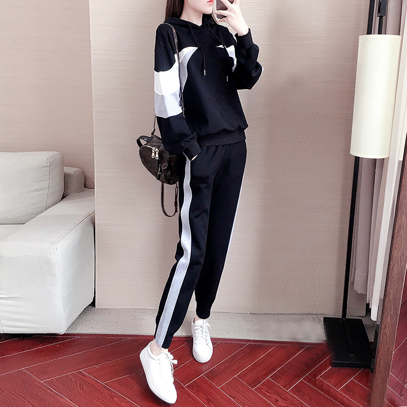 Hong Kong Tide Card 2022 New Spring Sports Suit Women Winter Han Edition Casual Fashion Loose Clothing Two Sets
