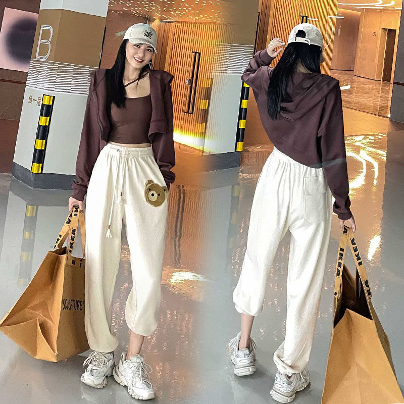 Tide Cards 2022 Fall New Fashion Tandem Hat Sportshirts Haren Pants Two Sets Korean Version Casual Sports Suit Women