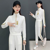 Tide Cards Casual Sportswear Suit Women 2022 Autumn Winter New Fashion Small Sub high tooling sweatshirt Two sets