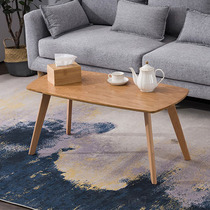 Solid wood coffee table Simple Nordic bedroom living room small apartment rubber wood small tea table Wooden net red raw wood small table