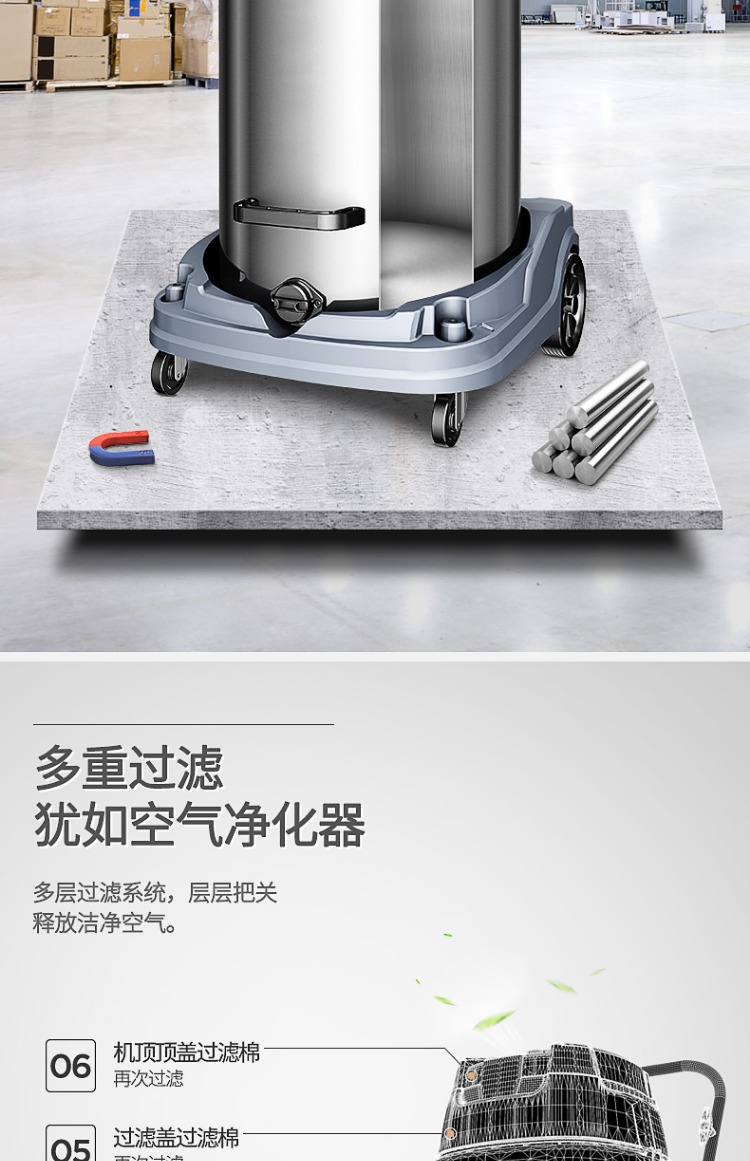 máy hút bụi cầm tay sạc pin Máy hút bụi công nghiệp Chigo 3500W công suất lớn mạnh nhà máy thương mại lớn xưởng hút bụi khô và ướt - Máy hút bụi máy hút bụi cầm tay điện máy chợ lớn