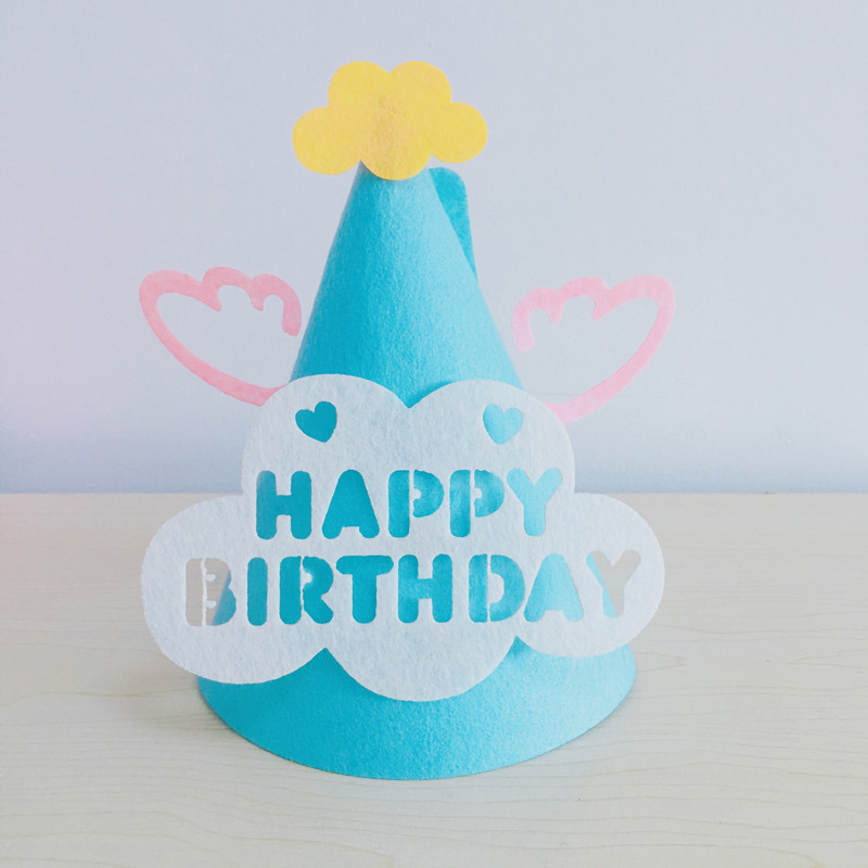 Birthday party hat adult baby birthday one-year-old hat party decorations children's angel birthday hat DIY