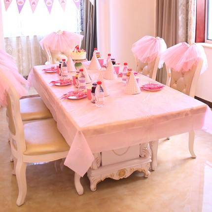 Children's birthday party Table cloth party Gathering plastic disposable tablecs thickened light blue table cloth rectangle