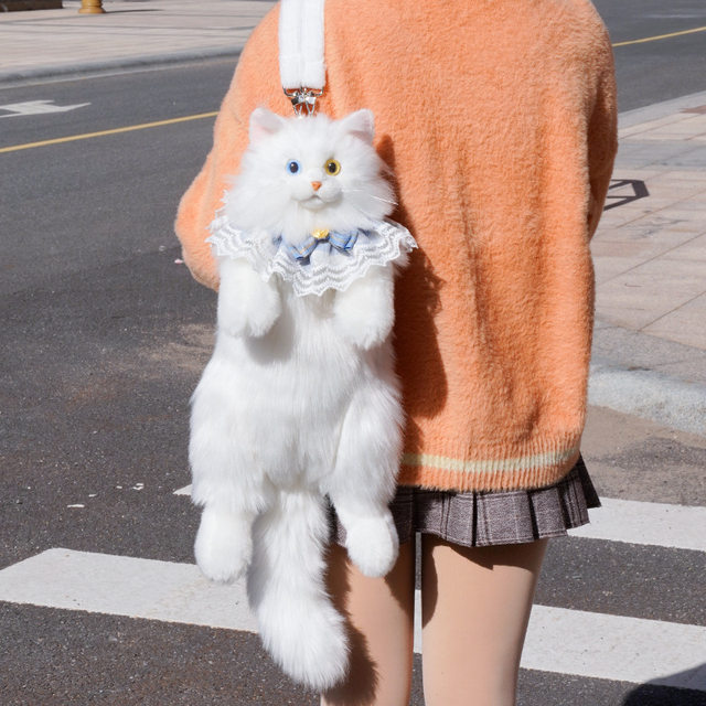 Ragdoll cat backpack simulated contrasting color kitten doll plush toy as a Valentine's Day birthday gift for girls