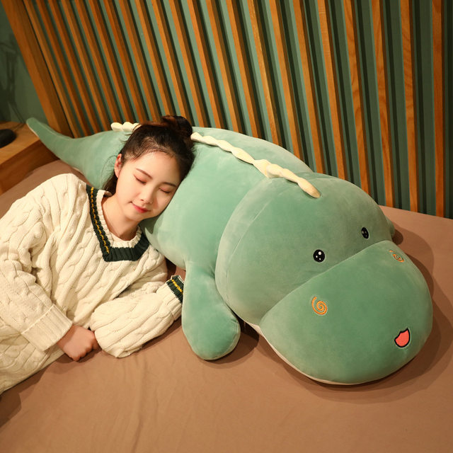 Cute Dinosaur Plush Toy Doll Pillow for Sleeping, Large Stuffed Animal for Hugging, Birthday Gift for Girls