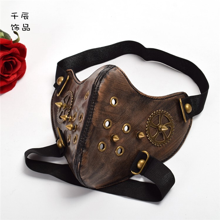 Qianchen Accessories Steampunk Lolita Accessories Retro Accessories Cyber Mechanical Gear Mask Face Mask