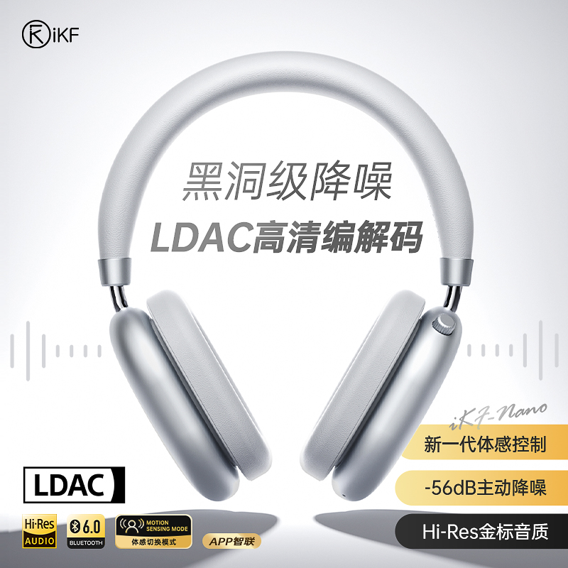 iKF ナノ アクティブノイズキャンセリング オンイヤーヘッドホン ワイヤレス Bluetooth ゲーミング 2025 新モデル Apple Max 対応