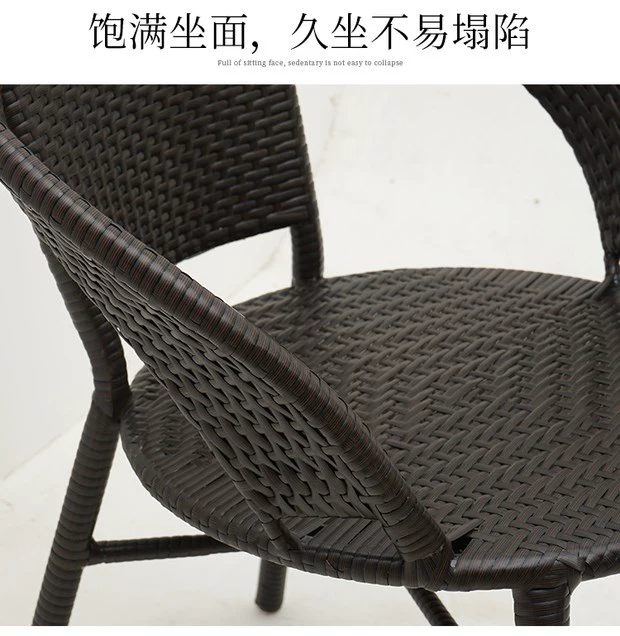 Bàn ghế ngoài trời Wicker ghế năm mảnh bàn ăn ban công bàn ghế mây khách sạn đồ nội thất sân vườn bàn ghế nhựa - Bàn ghế ngoài trời / sân