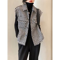 2021 winter womens small fragrant style tweed hirvest waistcoat coat women