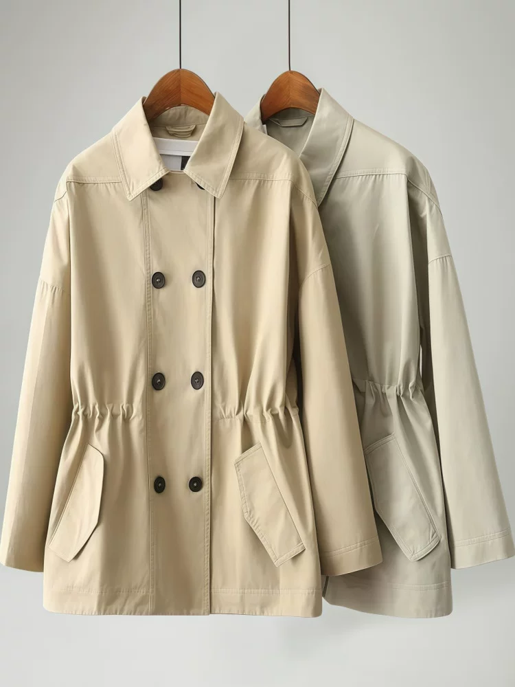 Trench coat, осенняя модная куртка, яркий запоминающийся стиль, плюс размер, оверсайз
