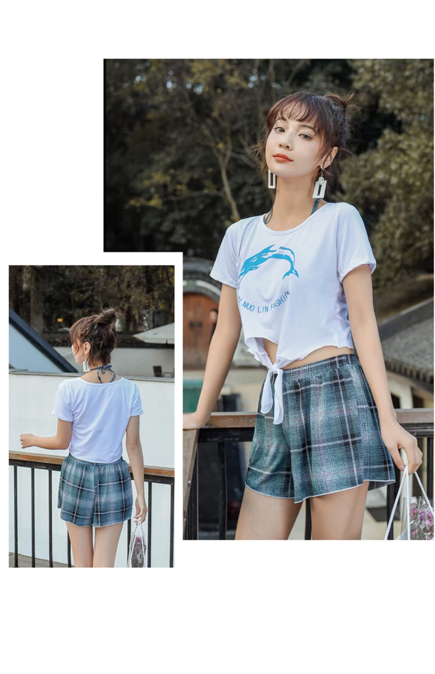 Chia áo tắm phụ nữ với áo cánh bảo thủ bikini võ sĩ thép tấm ngực nhỏ tập hợp lưới đỏ bong bóng spa áo tắm - Bikinis ao tam xuan thu