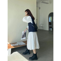 Early autumn new small sub-temperamental stewardess can be salt-sweetened with a small crowddress and dress-fried street two suit women