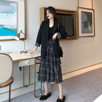 2022 EARLY AUTUMN NEW PORT TASTE HIGH COLD FLIGHT ATTENDANT WIND SMALL WEST SUIT JACKET TWO SETS GODDESS FASHION TEMPERAMENT SUIT SKIRT