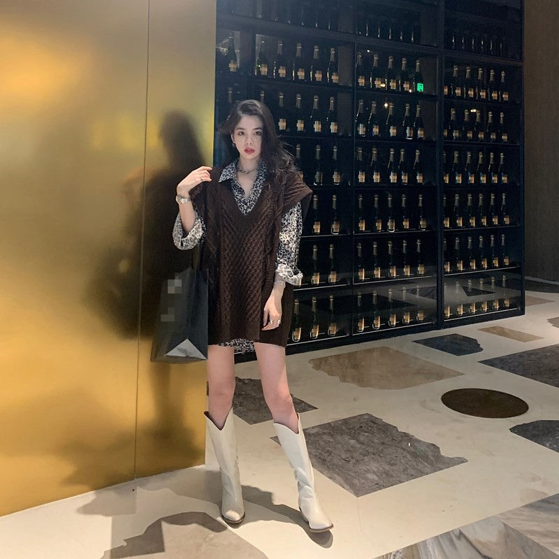 Autumn Winter Yanist Lean Shirt Machia Two Sets Women Harbor Wind Retro Light Ripening Sister's Aging Suit Accessories