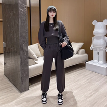 Early Autumn Port Wind Retro Fashion Suit Womens Tennis Red Fried Street 2022 Accessories Long Sleeve Sweatpants Two Pieces Sleeves