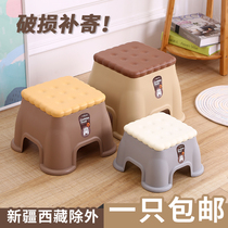 Household thickened plastic stool Creative coffee table stool Childrens low stool Adult small bench square stool shoe stool chair