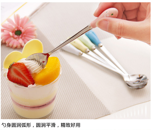 Sáng tạo cà phê khuấy thìa gốm xử lý thìa cà phê sữa muỗng thép không gỉ - Cà phê bình pha cà phê moka điện