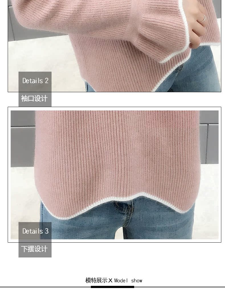 Áo cổ lọ rất cổ thấp, áo len đỏ nữ 2019 mới dành cho nữ mùa xuân cổ chữ V nước ngoài đan len hoang dã mùa đông - Áo len cổ chữ V áo len nữ cộc tay