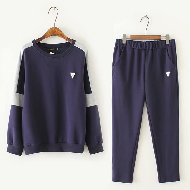 Mid-aged women's clothing Gats up for overweight and autumn clothing Mom suit the middle-aged movement Loose Fat Mom Two Sets