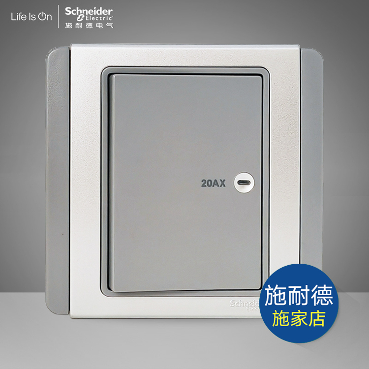 Schneider E3000 Will Series Silver + Gray 20A Bipolar Switch Double-Breaking Air-Conditioning Lamp Bathroom Heater Switch