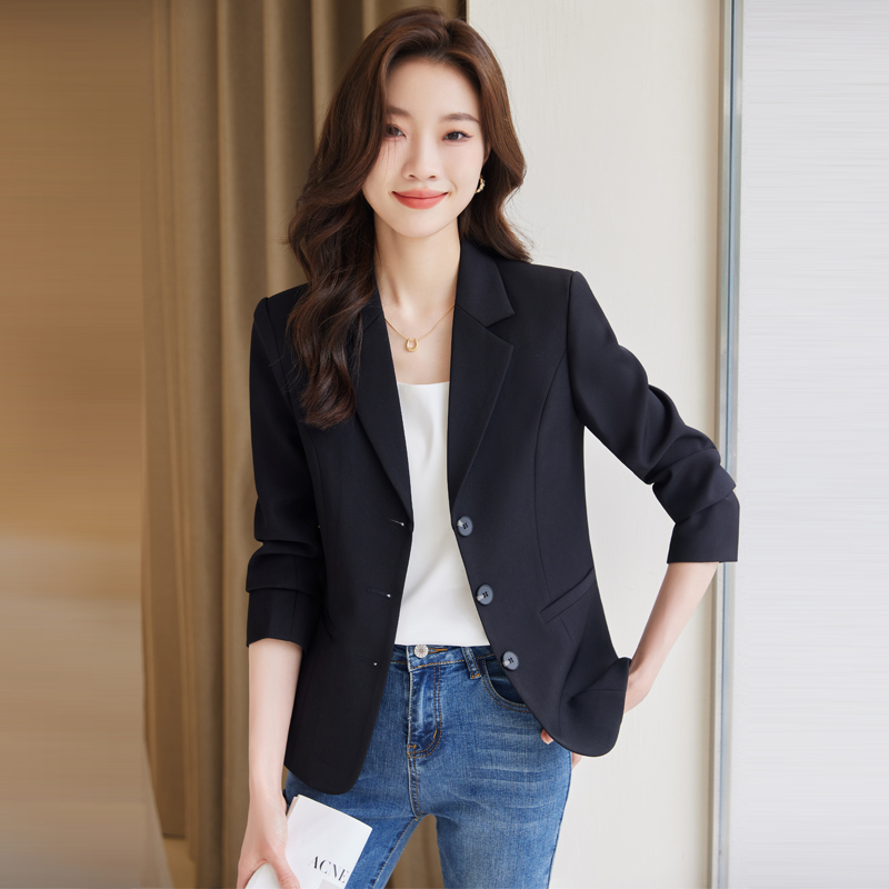 Black Blazer for Women, Spring 2026 New Style, Three-Button, Casual, Elegant, High-End, Petite Women's Suit