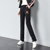 A promotion Junior High School High School students sports pants autumn and winter casual trousers plus velvet padded loose loose waist small womens clothing
