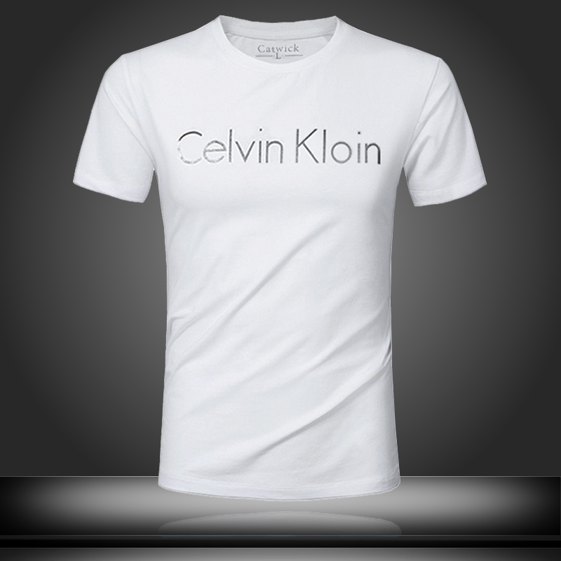 2025 Summer T-Shirt Men's Short-Sleeved Youth Fashion Simple Lettered Lycra Cotton Slim Fit Trendy Brand Base Shirt