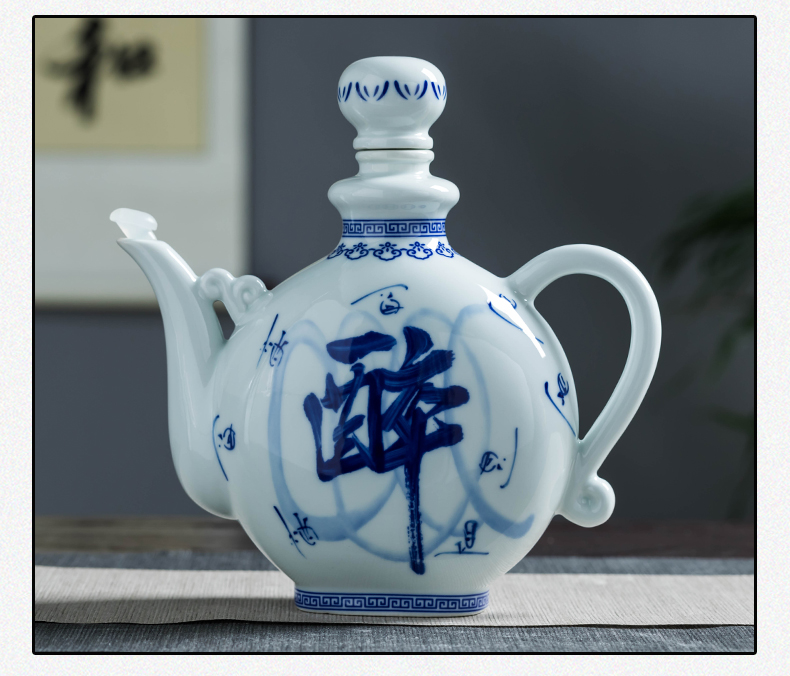 Small bottle decoration ideas of jingdezhen ceramic wine archaize home furnishing articles liquor pot three catties mercifully wine jar