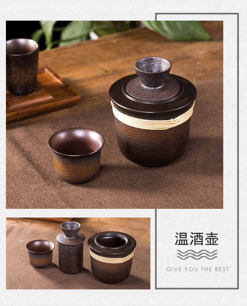 Wine temperature hot hip home Wine and rice Wine warm hip flask of ceramic Wine suits for Chinese Wine pot liquor cup