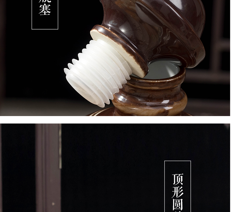 1 kg tải chai rượu gốm cổ Hộ gia đình nhỏ chai rỗng chai rượu với rượu nhỏ bình rượu trang trí tủ - Rượu vang ly rượu vang rona