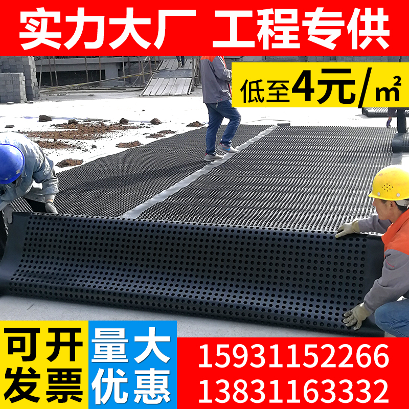 Drain Water Board Plastic Storage Drain Water Board Underground Garage Roof Greening Rugged root PE Obstruction Root Filter Plate Hydrophobic plate