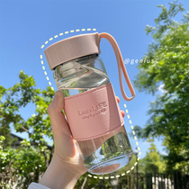 480ml large capacity summer glass glass glass transparent ins Wind advanced sense men and women drinking water Tea Cup