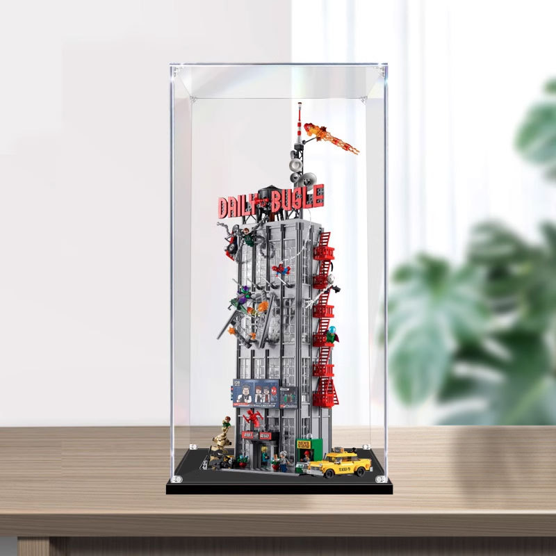 Suitable for Lego 76178 Marvel Daily Bugle Building Acrylic Display Box, Transparent Dust-Proof Figure Storage Box