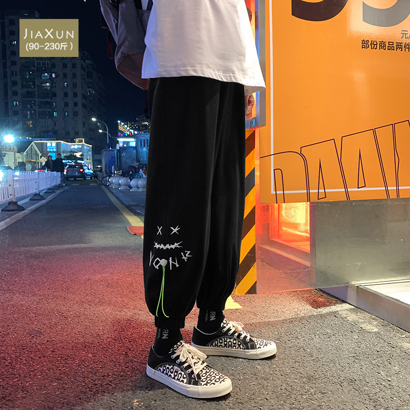 Dark Hip-Hop Little Devil Pants for Men, Unique Design, Summer European and American Vtg Street Style Casual Jogger Pants